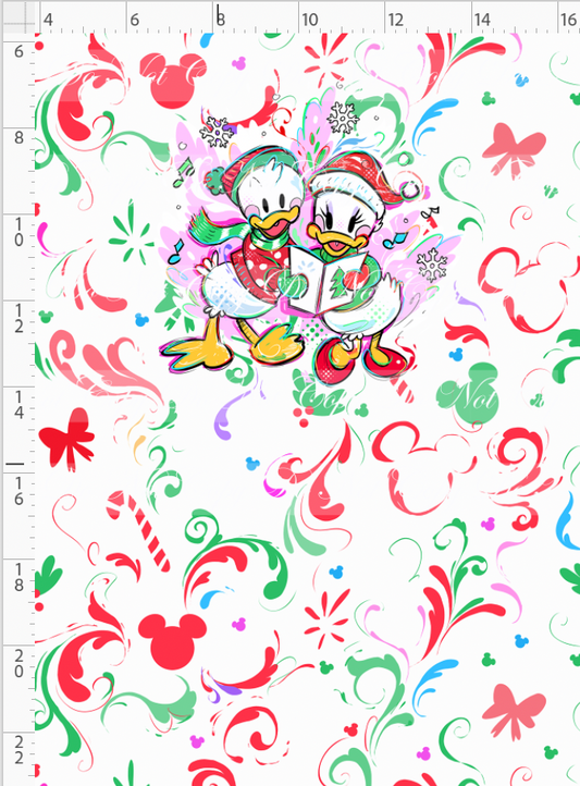 Kawaii Christmas - Panel - Simple Coordinate - White - Ducks - CHILD