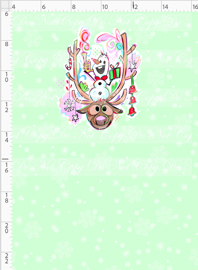 Kawaii Christmas - Panel - Snowflake - Mint - Snowman - CHILD