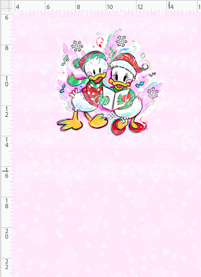 Kawaii Christmas - Panel - Snowflake - Pink - Ducks - CHILD