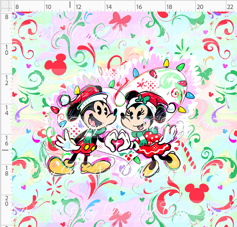 Kawaii Christmas - Panel - Simple Coordinate - Colorful - Mice - ADULT