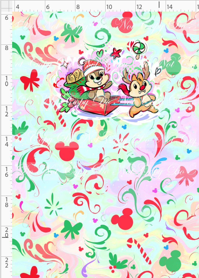 Kawaii Christmas - Panel - Simple Coordinate - Colorful - Chipmunks - CHILD