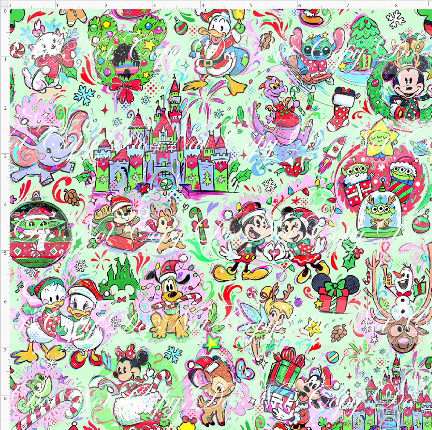 Kawaii Christmas - Main - Mint - SMALL SCALE