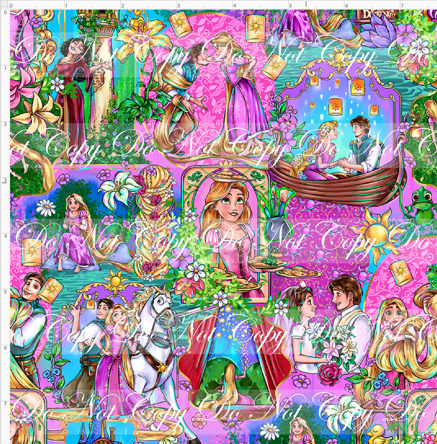 Golden Locks - Main Design #2 - Pink - SMALL SCALE