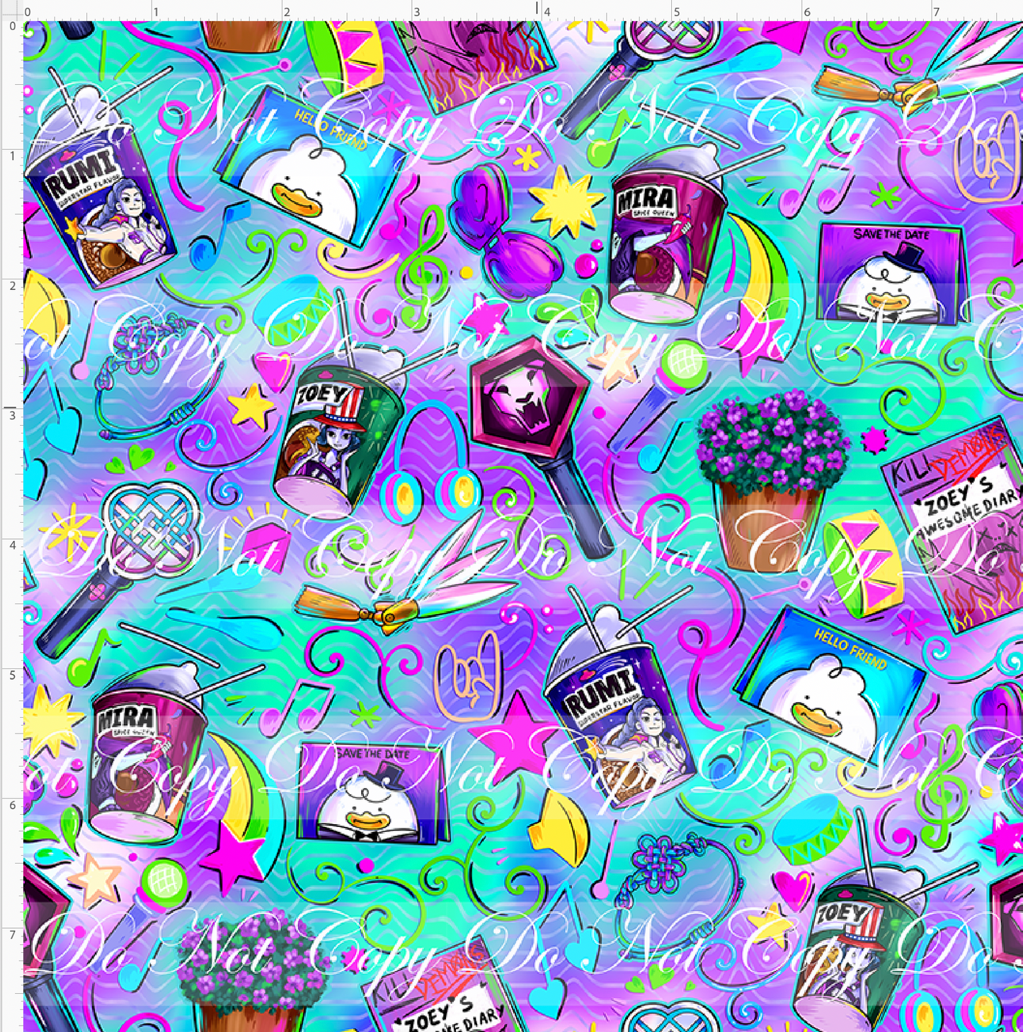 KPOP Huntrix - Elements - Purple Aqua - SMALL SCALE