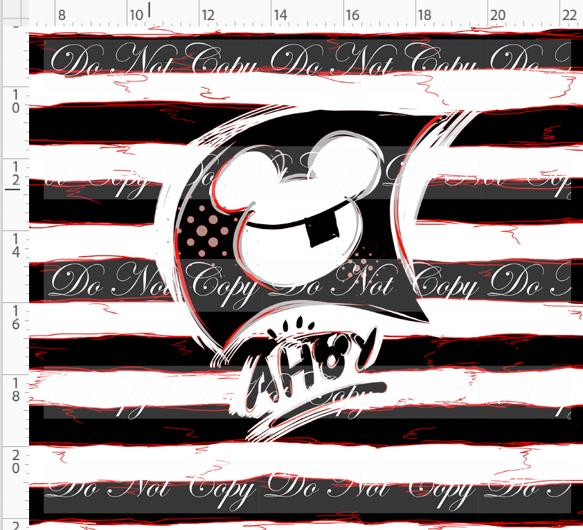 Kawaii Pirates - panel - AHOY flag - black red stripe - ADULT