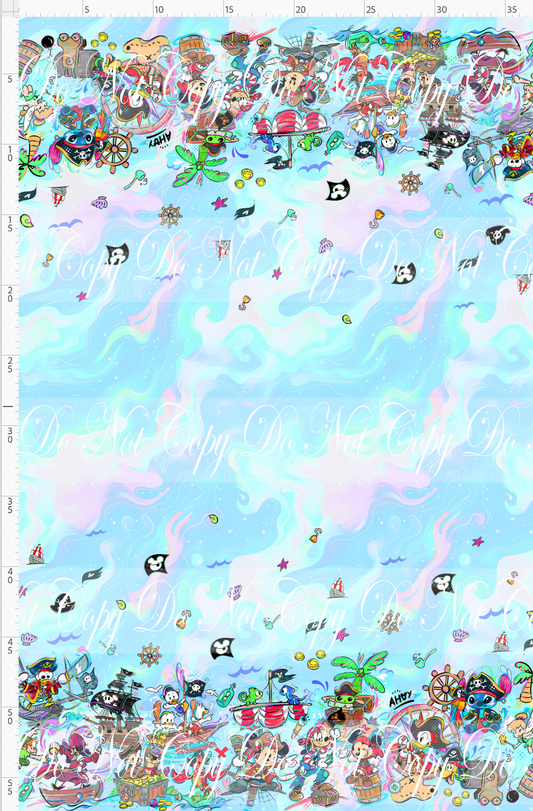 Kawaii Pirates - Double Border -  Pastel