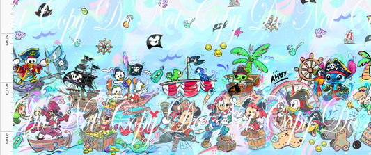 Kawaii Pirates - Double Border -  Pastel