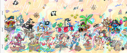 Kawaii Pirates - Double Border - Tan