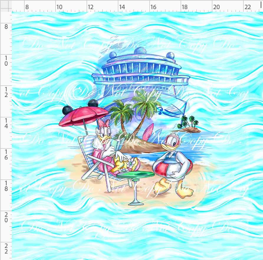 Set Sail - Panel - ducks - blue - adult