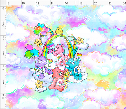 Snuggly Bears - Panel- Pastel - Rainbows - ADULT