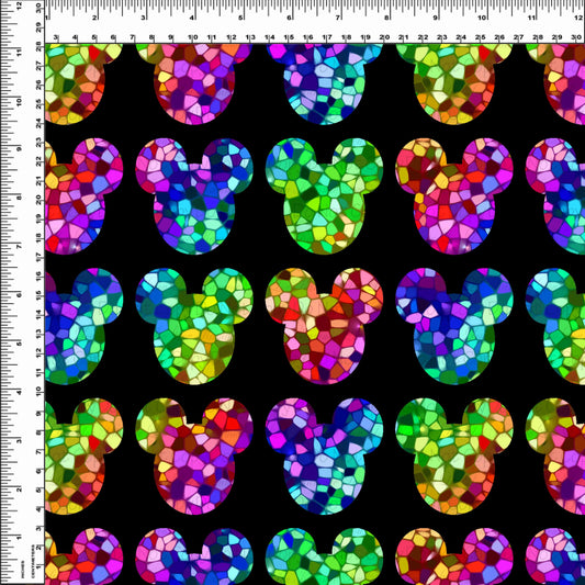 Stained Glass Mouse - Mouse Head - Black - Regular Scale