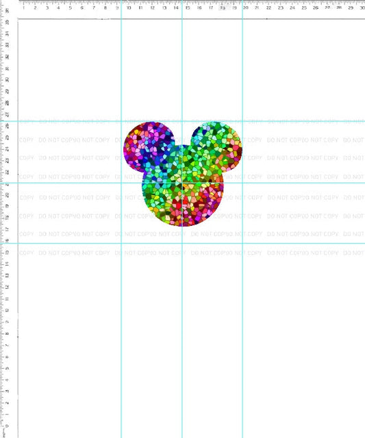 Stained Glass Mouse - Panel - Mouse Head - White - ADULT