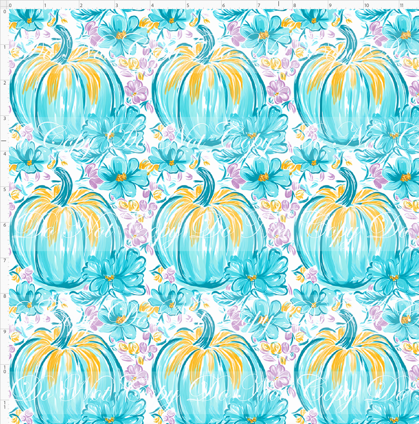 Teal & Floral Fall - Design 7