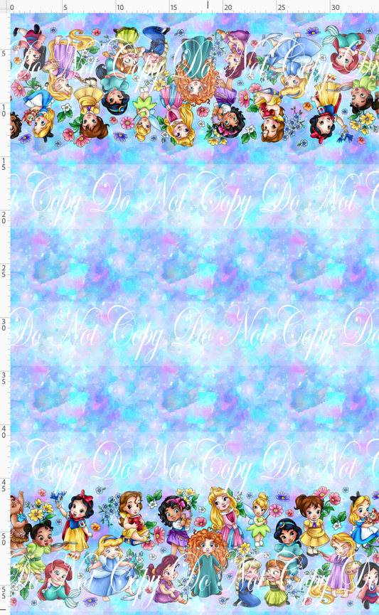 Tiny Crowns - Double Border - Aqua