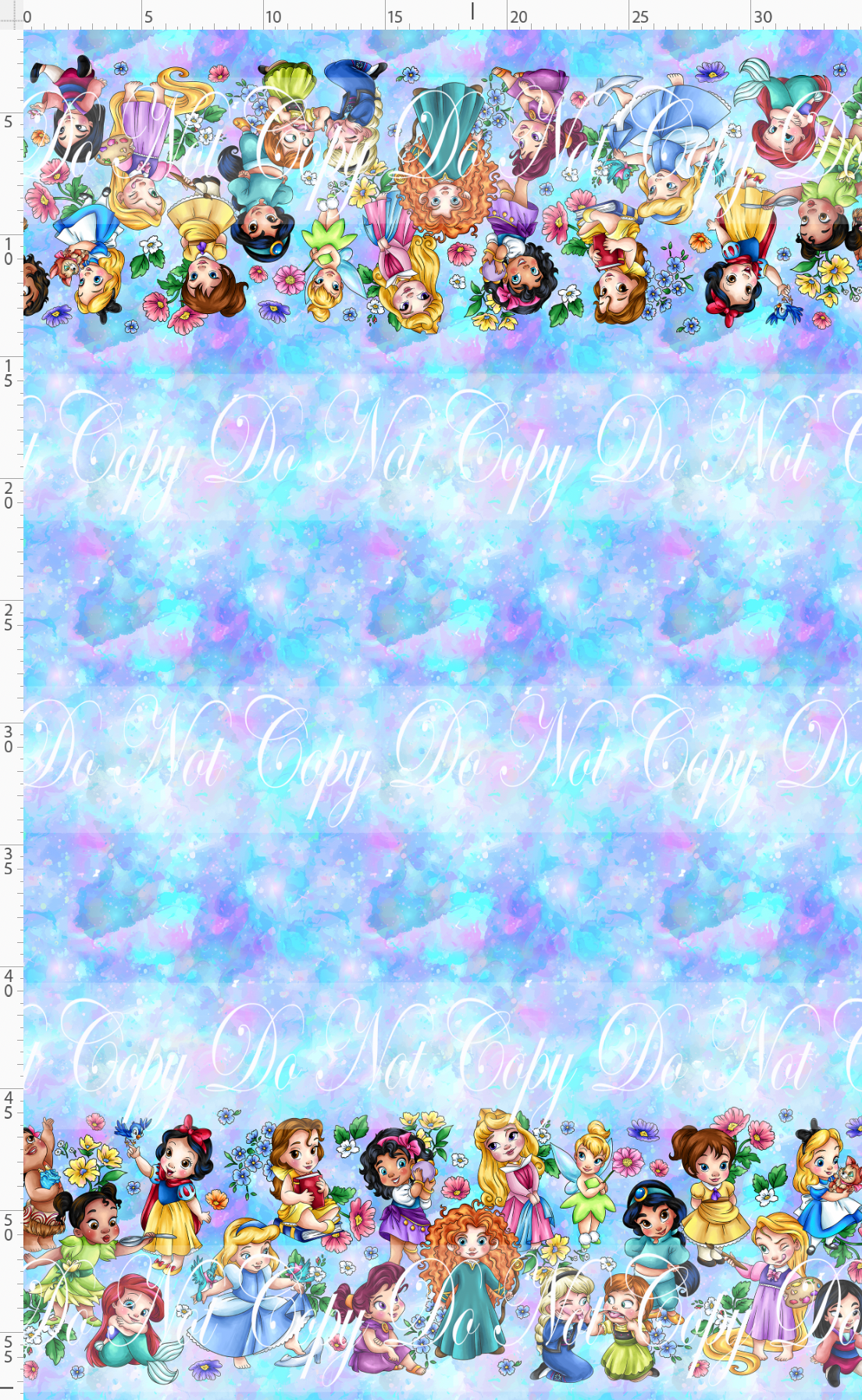 Tiny Crowns - Double Border - Aqua