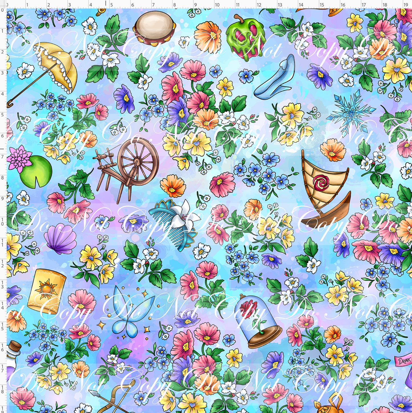 Tiny Crowns - Floral Elements Toss - Aqua