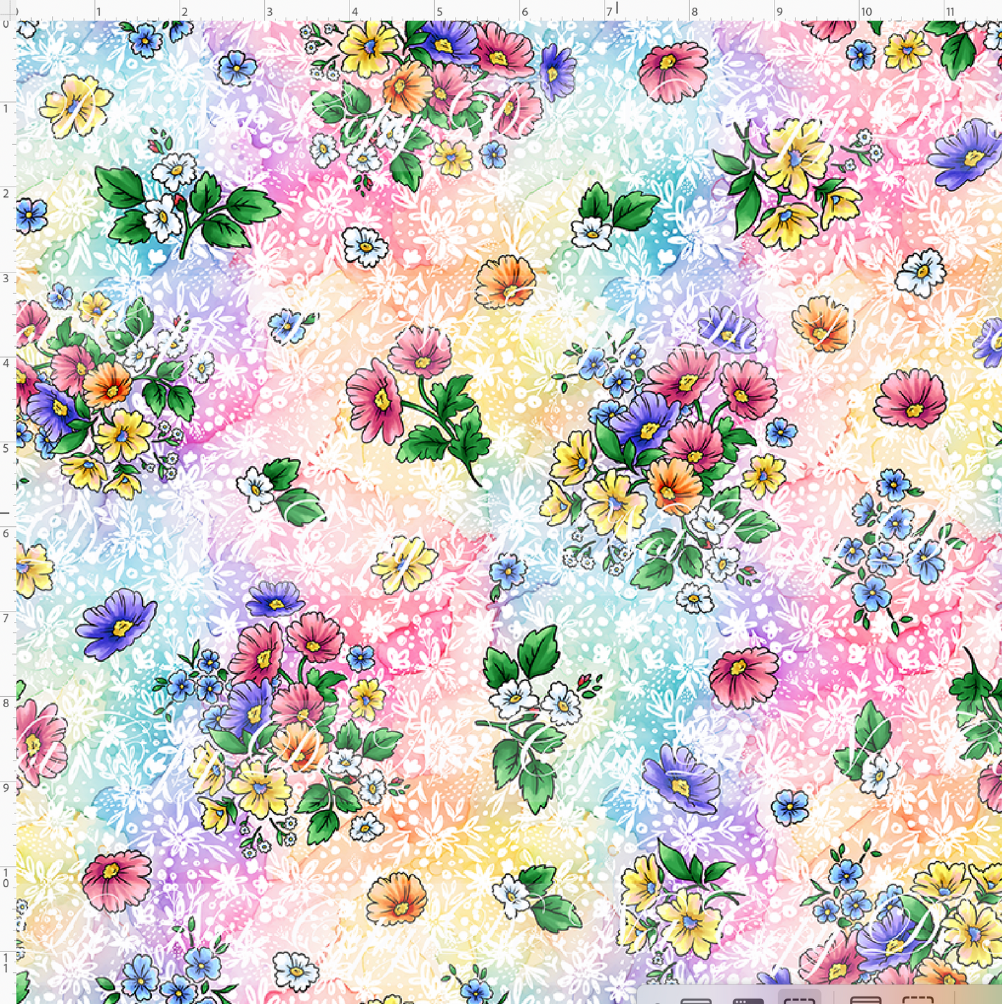 Tiny Crowns - Petite Floral Toss - Rainbow