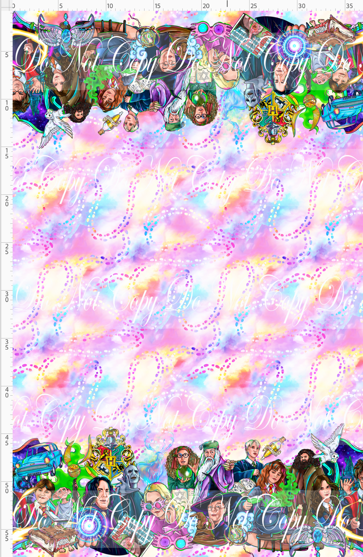 Wizards and Wonders - double border - pastel