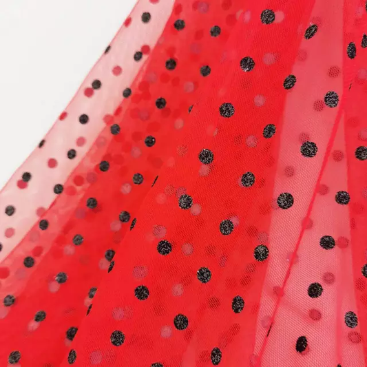 Tulle : Lady Bug Glitter Dots