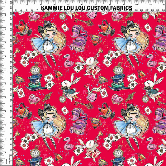 R107 Wonderland Tea Party - Falling Red