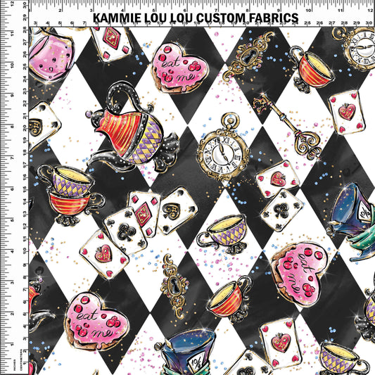 R107 Wonderland Tea Party - Classic Toss Black & White