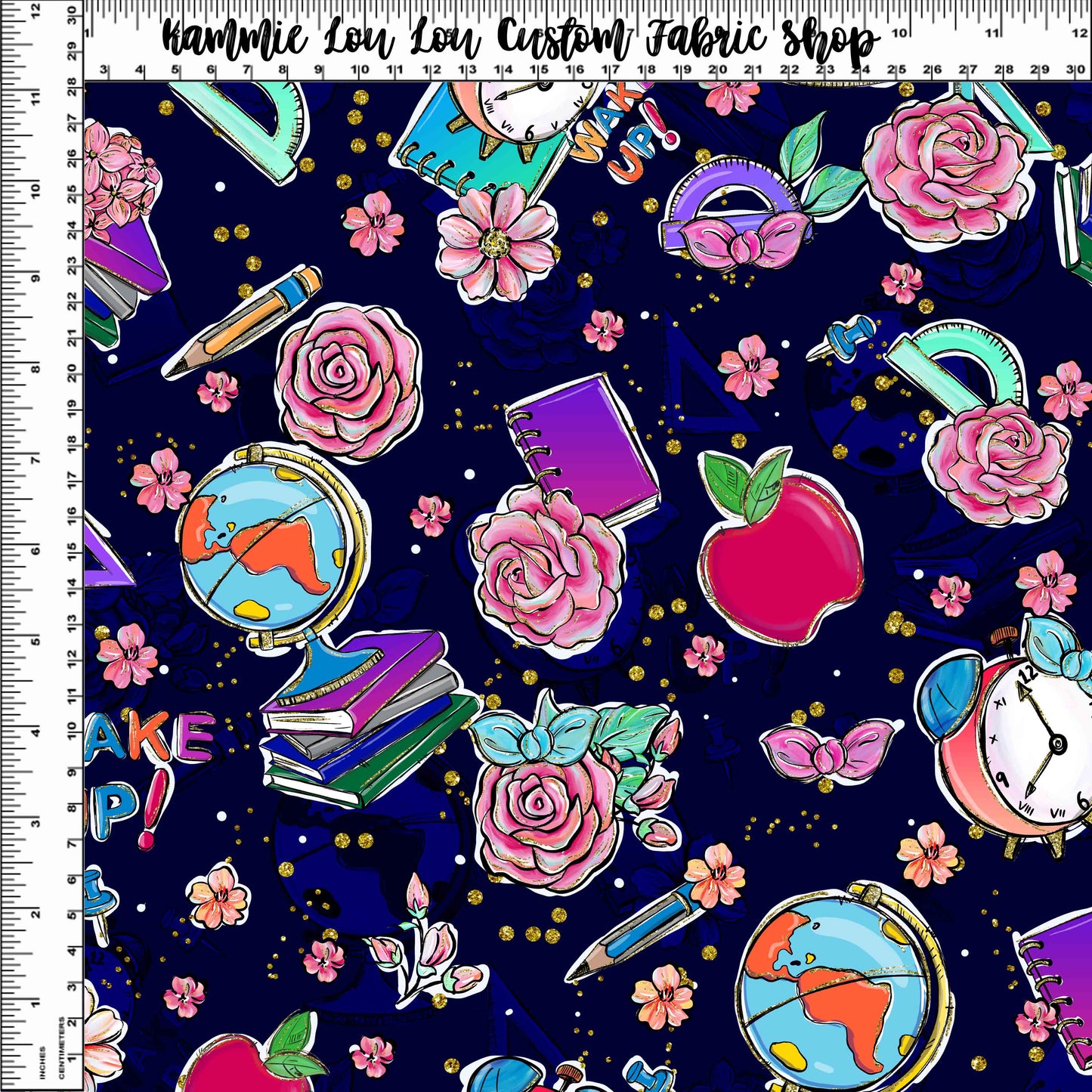 R117 Back to School - Dollhouse Collection - Navy Toss