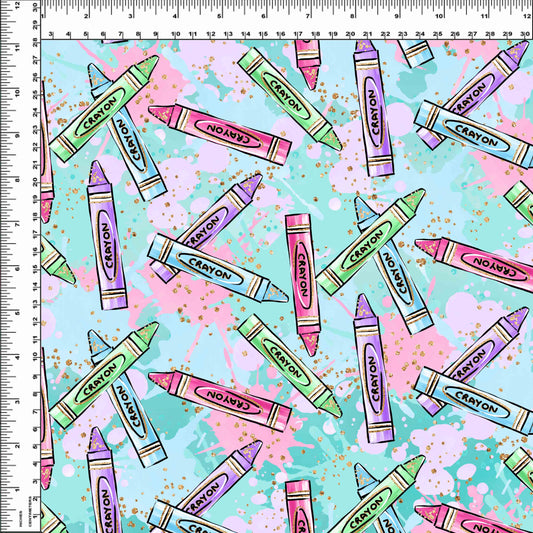 R109 Pre-order Art Class Teal Crayons