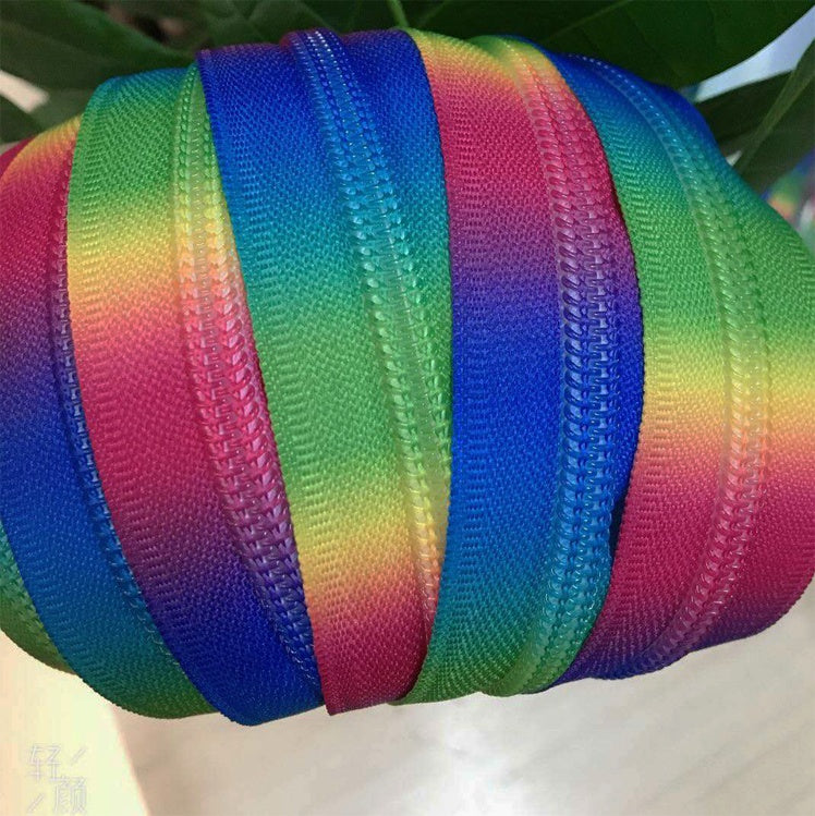 Hardware : ZIPPER - Long Chain - Bright Primary Rainbow V1 #3 or #5 (003)