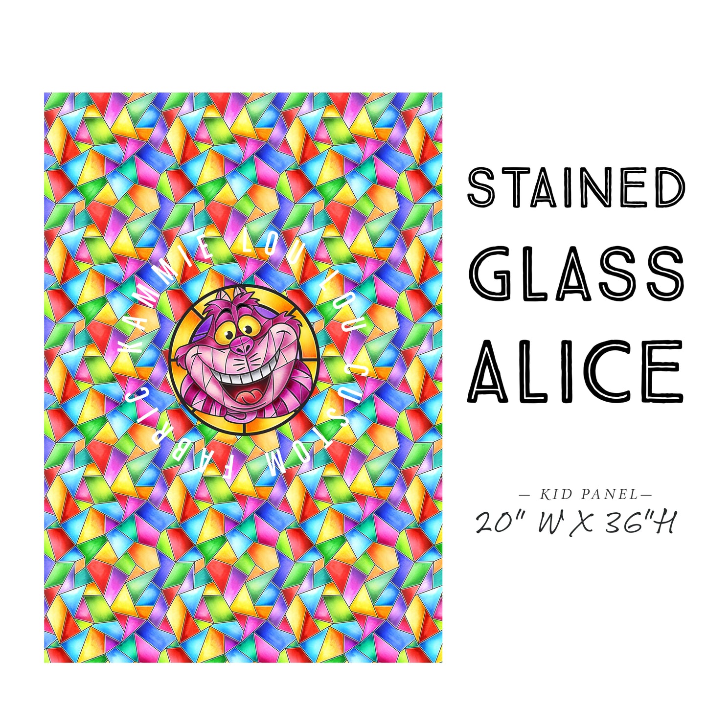 Stained Glass Alice - Panel - CHILD - CAT