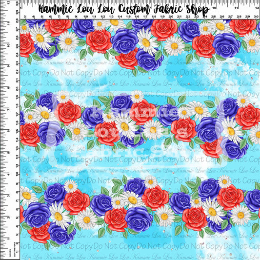 R112 Let Freedom Ring - Bright Floral Stripes