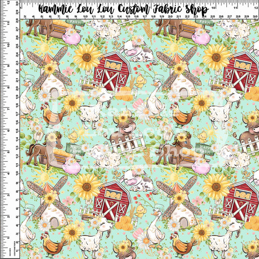 R113 : Farm Days - Main Toss - Aqua - Small Scale