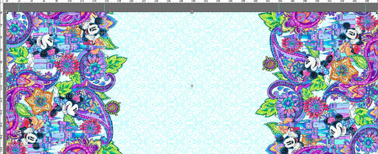 Paisley Mouse - Double Border - WHITE