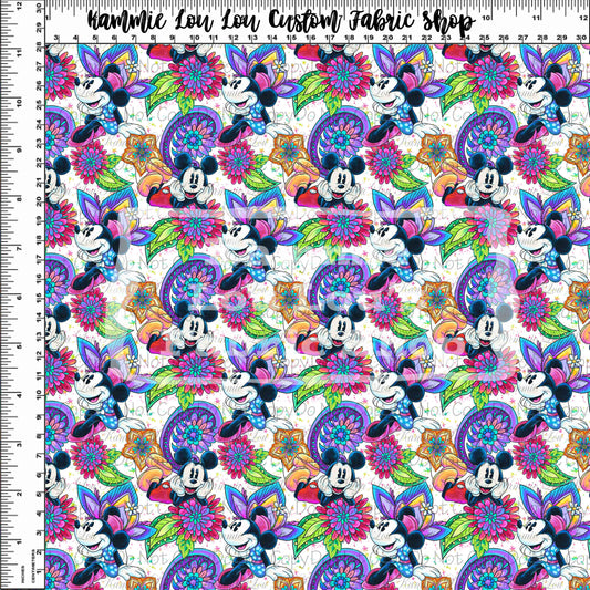 Paisley Mouse - Simple Toss - Small Scale - White