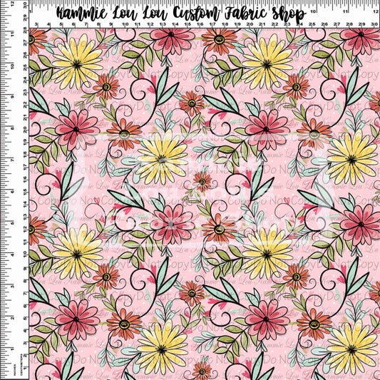 R117 - Princess Royal Sketch - Coral Floral Coordinate