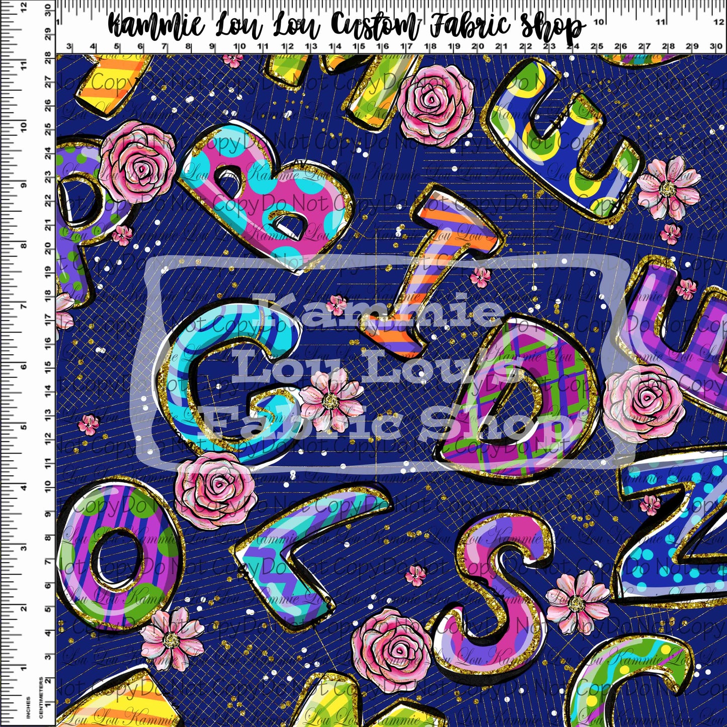R117 Back to School - Dollhouse Collection - Letter Toss Navy
