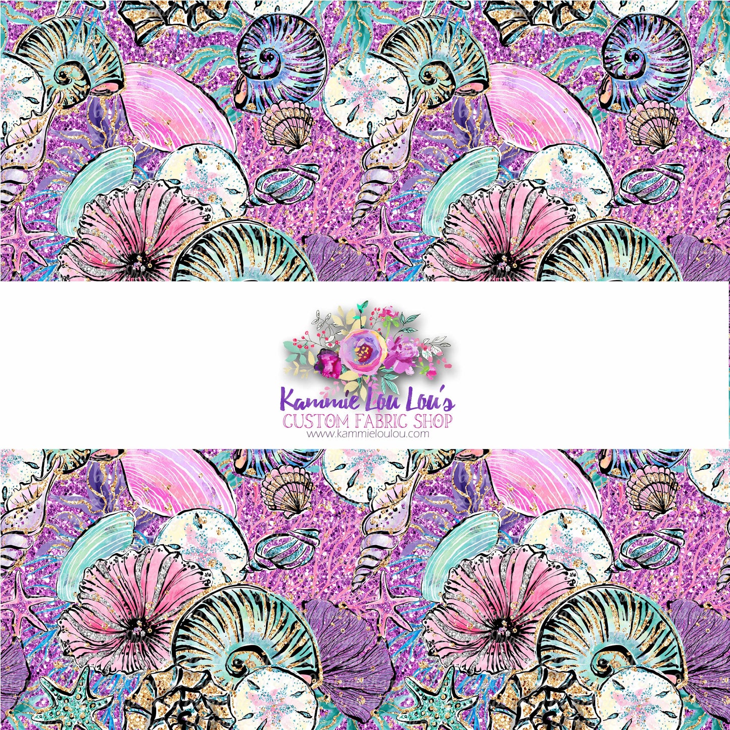 R118 Queen of the Sea - Glitter Sea Shells - PINK