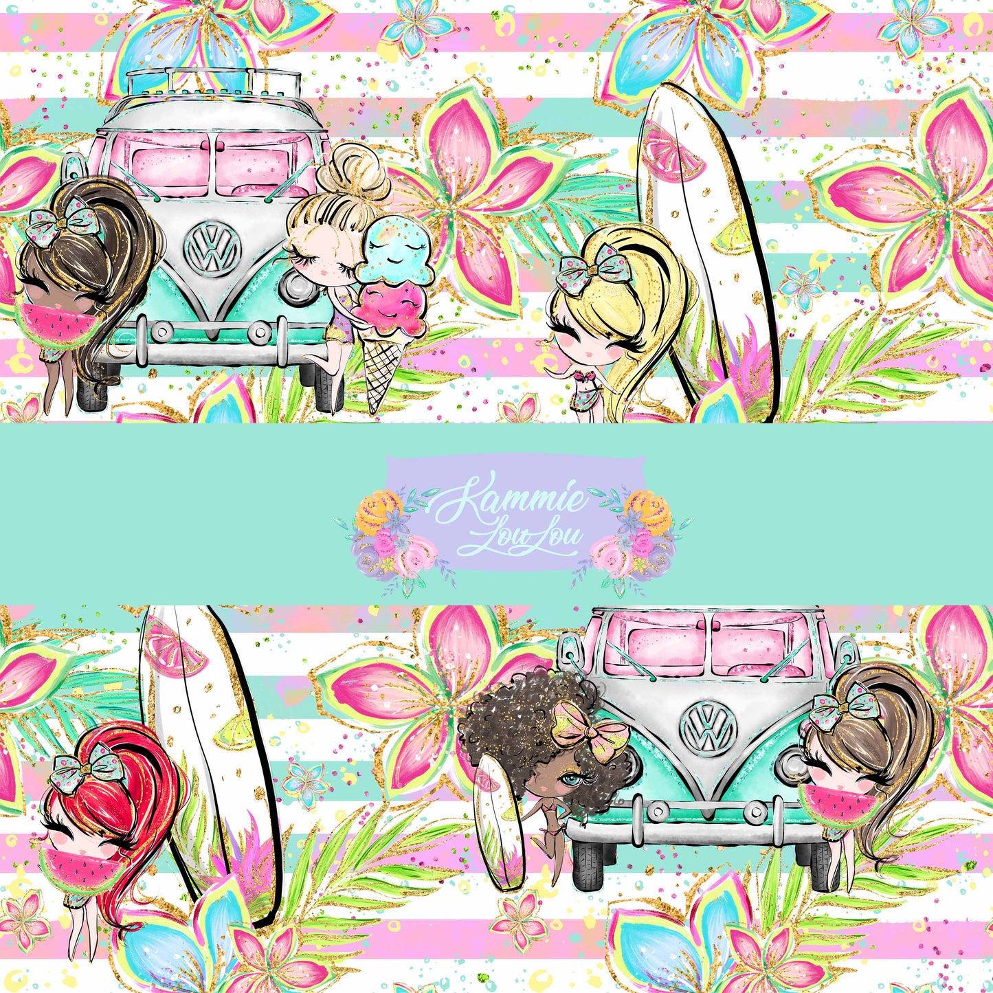 R119 Summer Lovin' Pool Party - Mixed Girls on Stripes