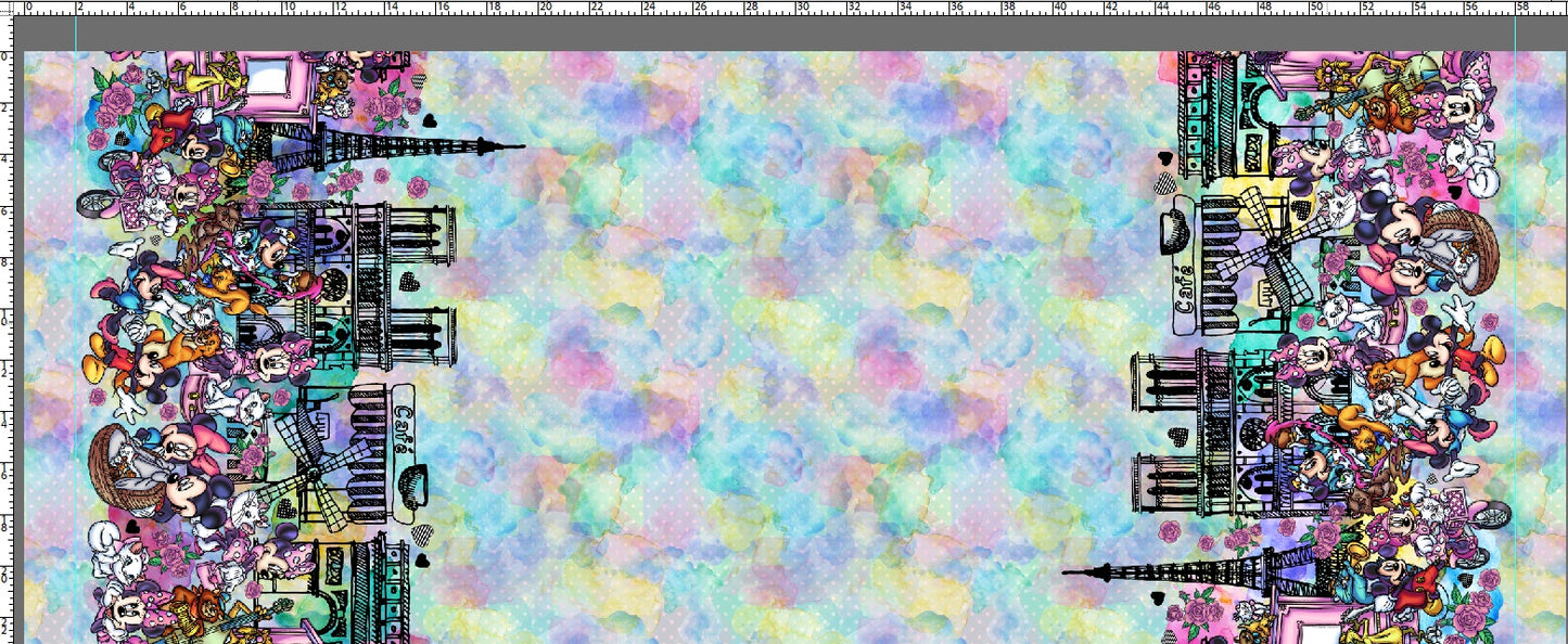 R120 - Ville De L'Amour - Double Border - Watercolor