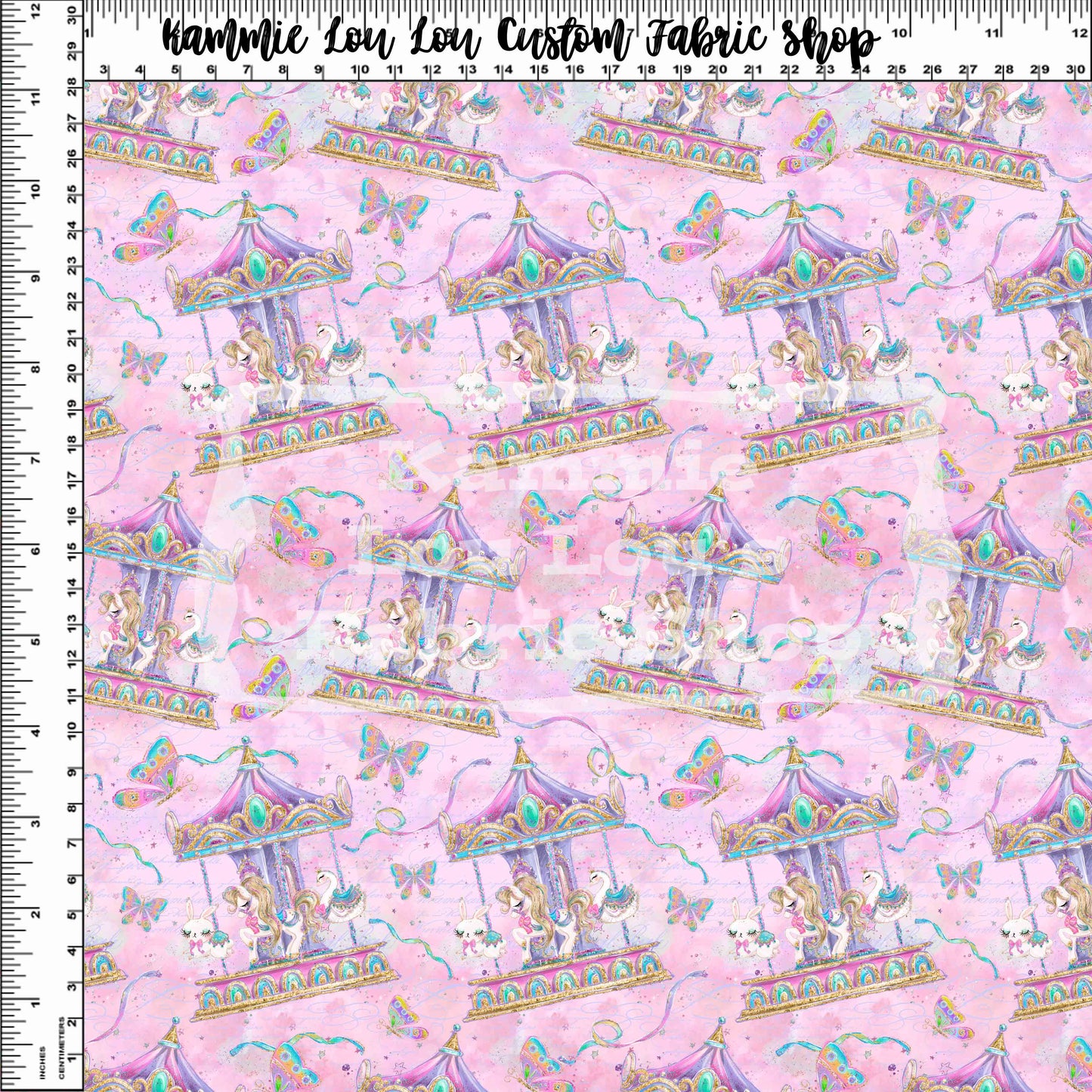 R120 - Whimsical Carousel Carousel - Small Scale - Pink