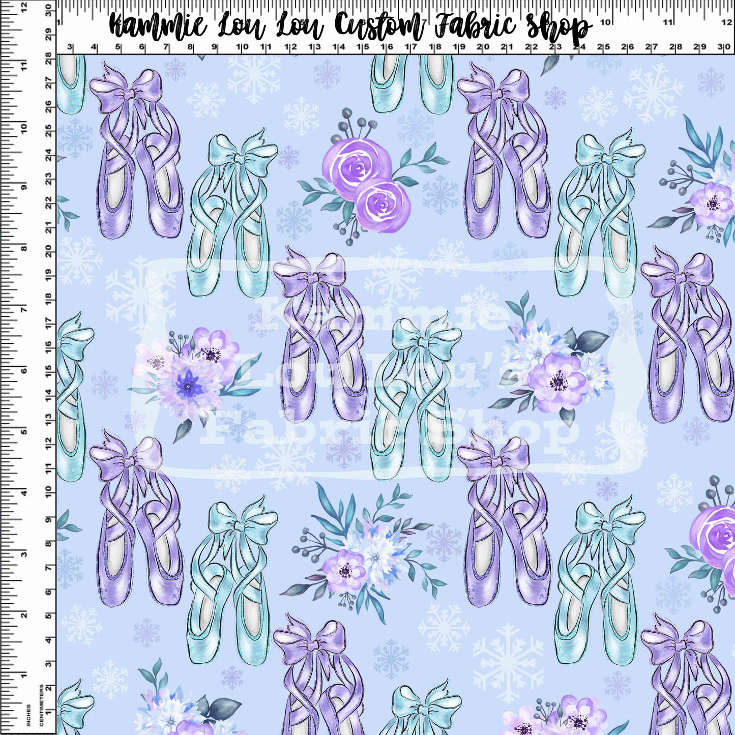 R122 - Snowy Ballerinas - Ballet Shoes - Light Blue