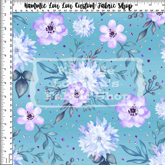 R122 - Snowy Ballerinas - Floral Toss - Green