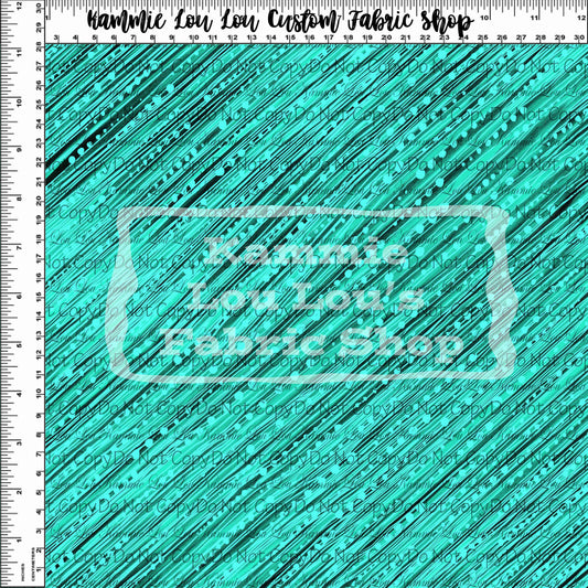 R123 - Floral Silhouettes - Teal Bias Streaks