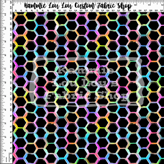 R123 - Pooh Potter - PP RAINBOW HEX BLACK BG