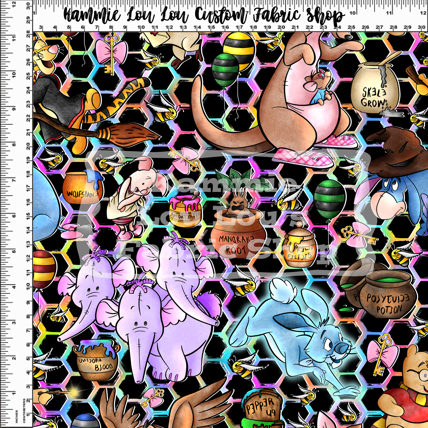 R123 Pooh Potter - PP RAINBOW HEX BLACK