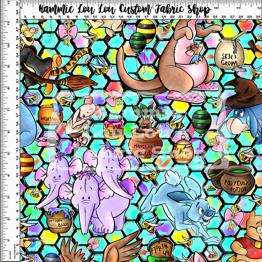 R123 Pooh Potter - PP TEAL RAINBOW