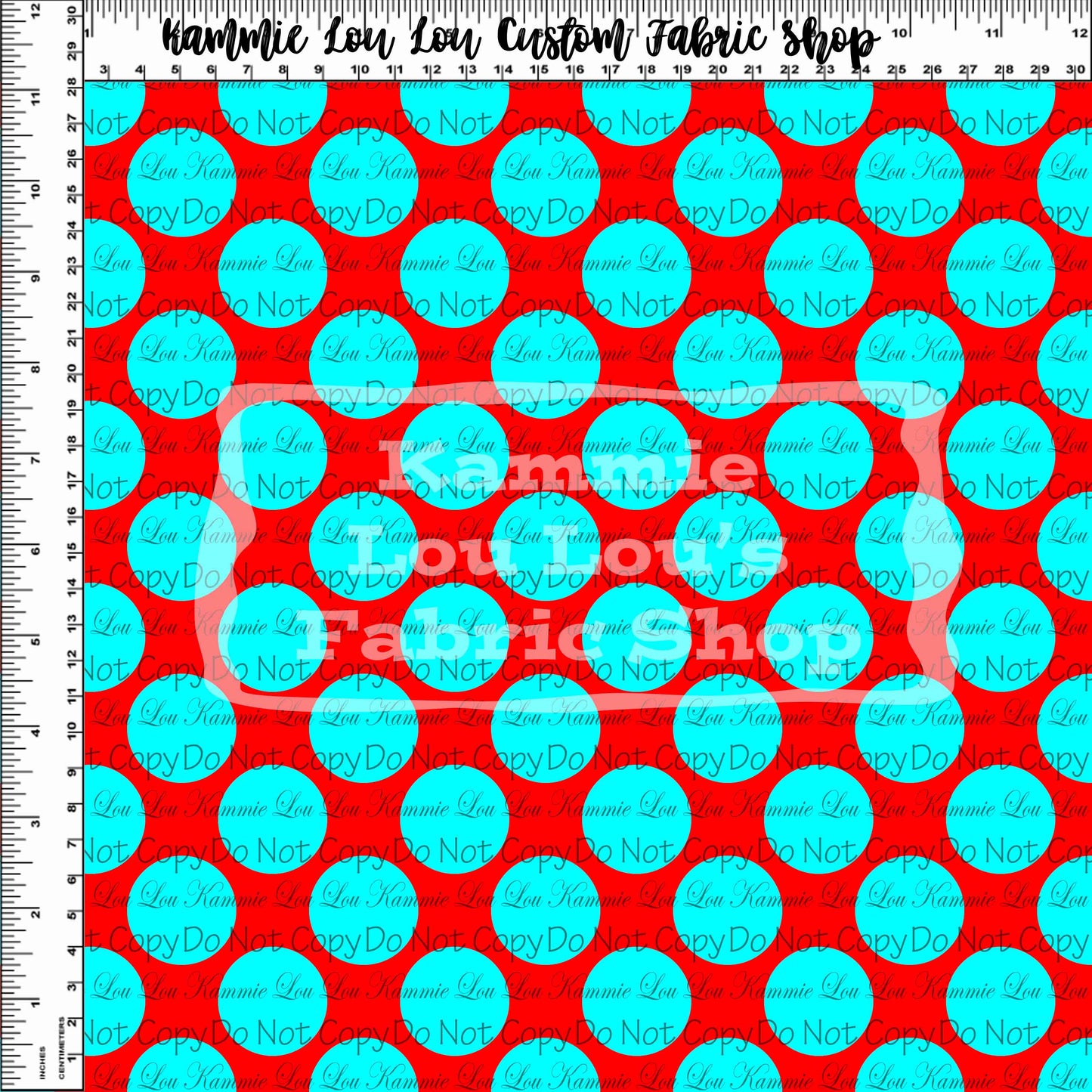 R124 Crazy Cat - Red Aqua Dot