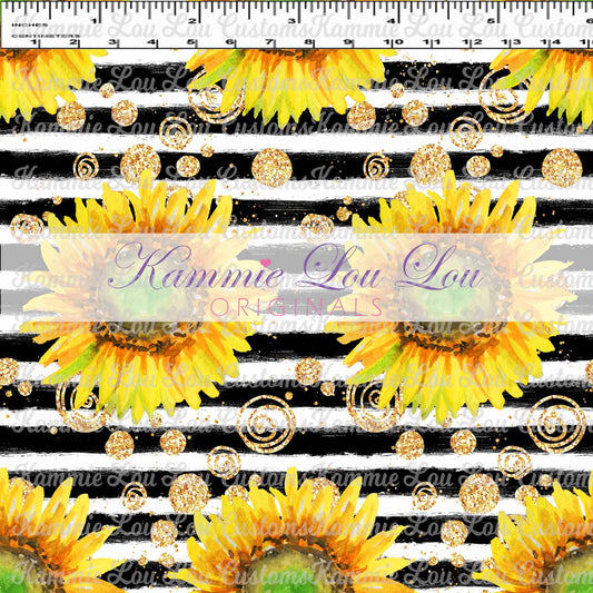 R124 Wildflowers -Sunflower Stripes Design 1