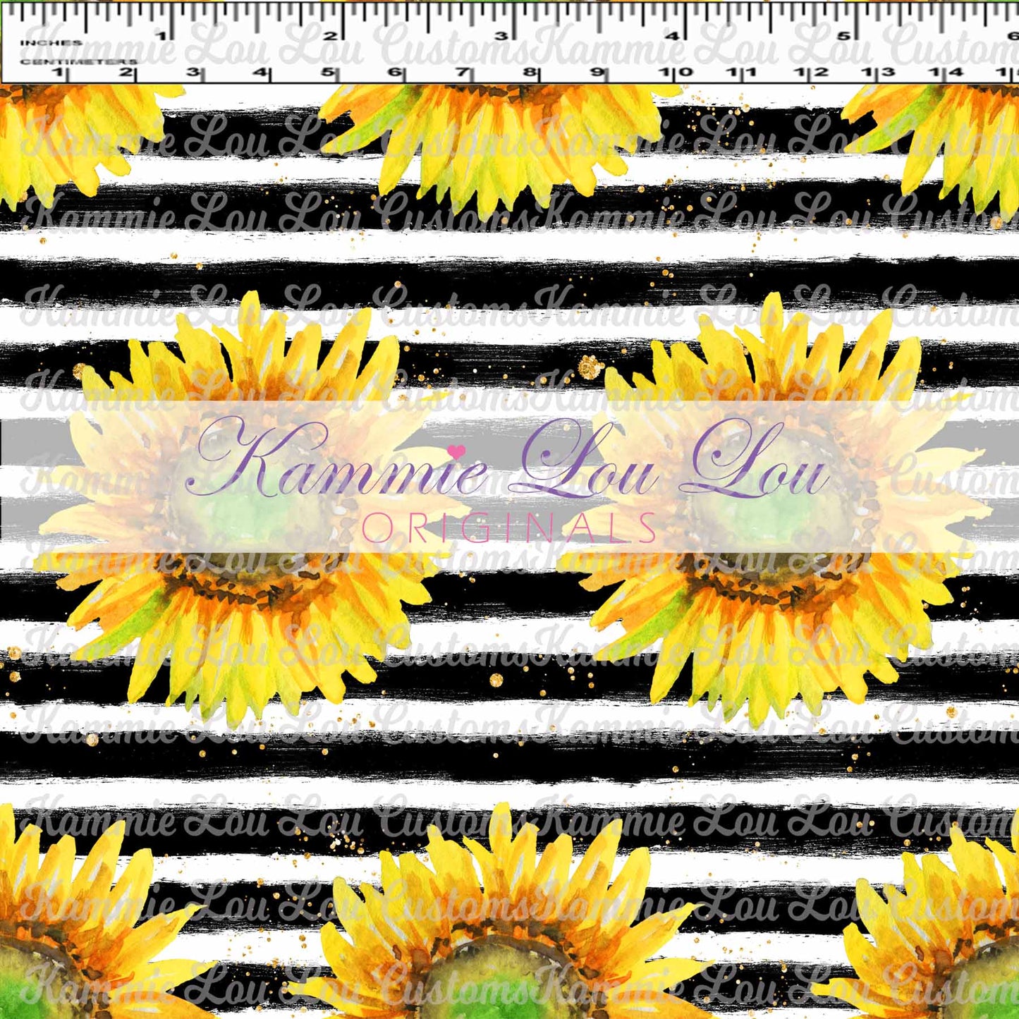 R124 Wildflowers -Sunflower Stripes Design 2