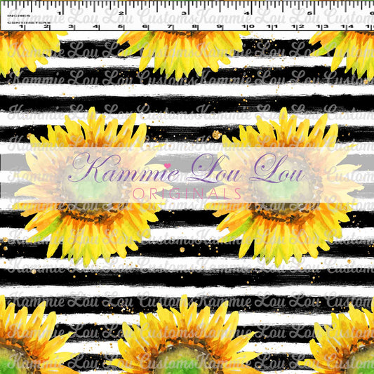 R124 Wildflowers -Sunflower Stripes Design 2