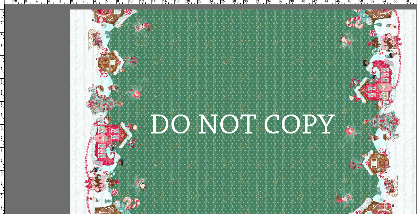 R124 Winter Wonderland -Double Border - Wonderland - GREEN